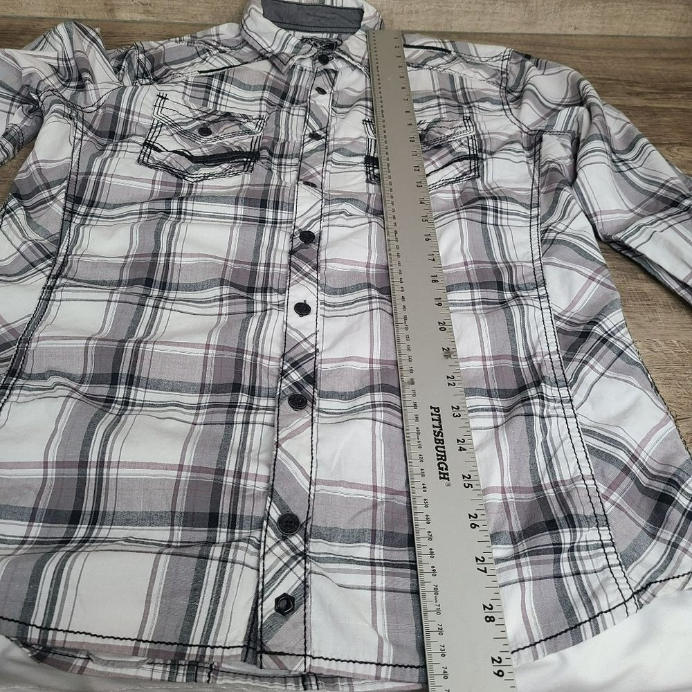 BKE Tailored Fit Long Sleeve Button Up Casual Western Shirt Mens LG Embroidered - Picture 4 of 10